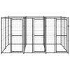 vidaXL Dog Kennel Black Powder-coated steel 78.1 sq ft Durable
