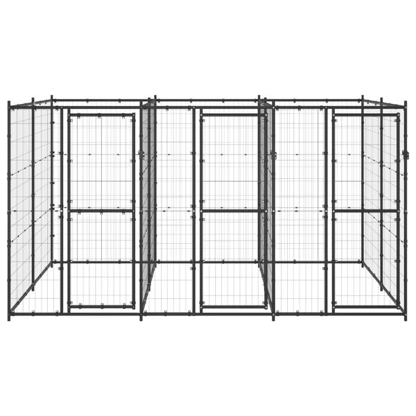 vidaXL Dog Kennel Black Powder-coated steel 78.1 sq ft Durable