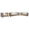 vidaXL Sofa Set Natural and cream white Natural rattan and solid mango wood