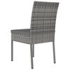 vidaXL Dining Set Gray Poly rattan, powder-coated steel, glass Standard