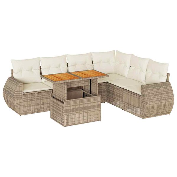 vidaXL Garden Sofa Set Beige