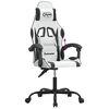 vidaXL Gaming Chair White and Black Faux Leather