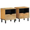 vidaXL Bedside Cabinet Set of 2 Brown Solid Mango Wood Medium