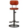 vidaXL Bar Stool Set of 2 Black and Brown Real Goat Leather, Iron