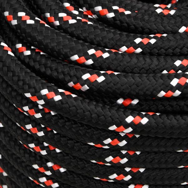 vidaXL Boat Rope Black 0.71 " 82.0 ' Polypropylene