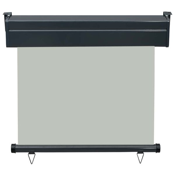vidaXL Balcony Side Awning Grey Steel, Aluminum, Polyester 33.5 x 98.4 in