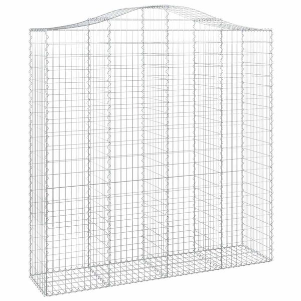 vidaXL Arched Gabion Baskets 8 pcs 78.7x19.7x200/220" Galvanised Iron