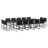 vidaXL Garden Dining Set Black, Cream White