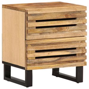 vidaXL Bedside Cabinet Brown Solid Mango Wood, Engineered Wood, Steel