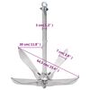vidaXL Folding Anchor with Rope Silver 26.5 lb Hot Dip Galvanized Cast Iron