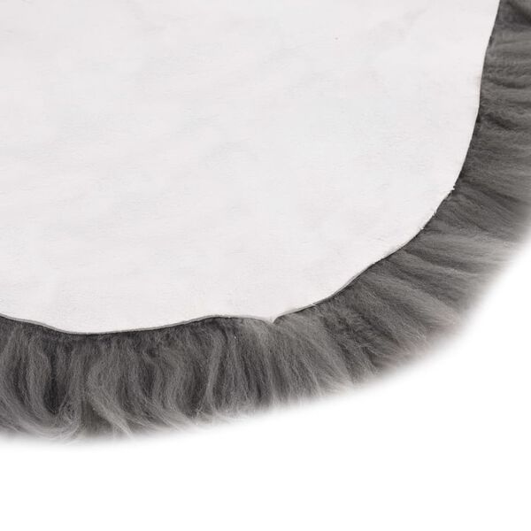 vidaXL Sheep Leather Rug Light Grey Genuine Sheep Leather 35 x 23 in