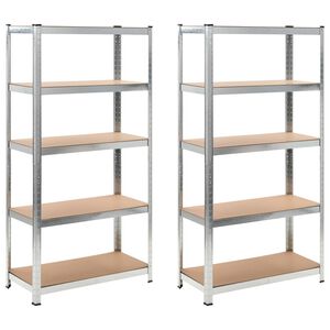 vidaXL Storage Shelves 2 pcs 35.4"x15.7"x70.9" MDF