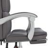 vidaXL Reclining Office Chair Gray Faux leather Adjustable