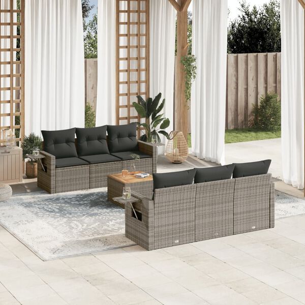 vidaXL Garden Sofa Set Gray