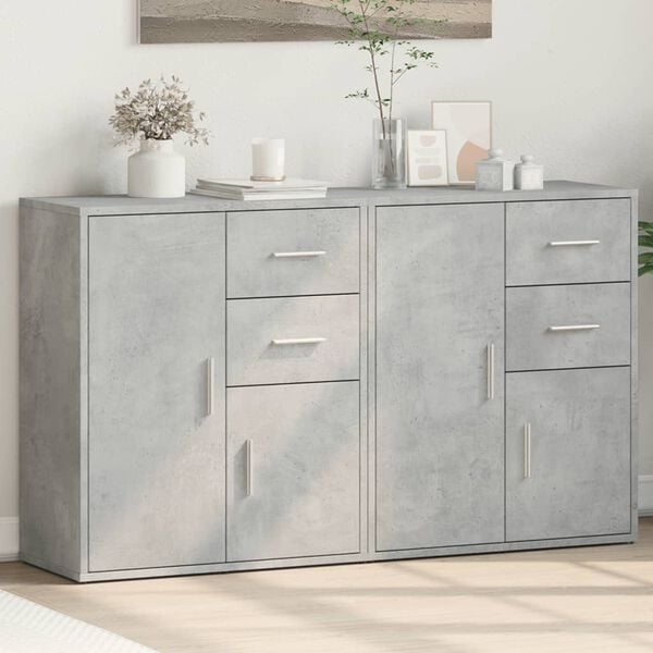 vidaXL Sideboard Concrete grey Engineered wood Medium Sideboard