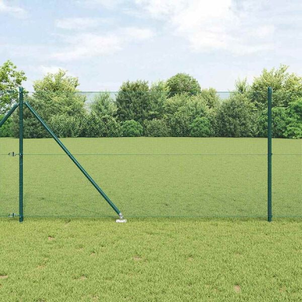 vidaXL Fence Post Green 32.81 x 3.28 ft (0.47 x 0.47 in mesh) Steel