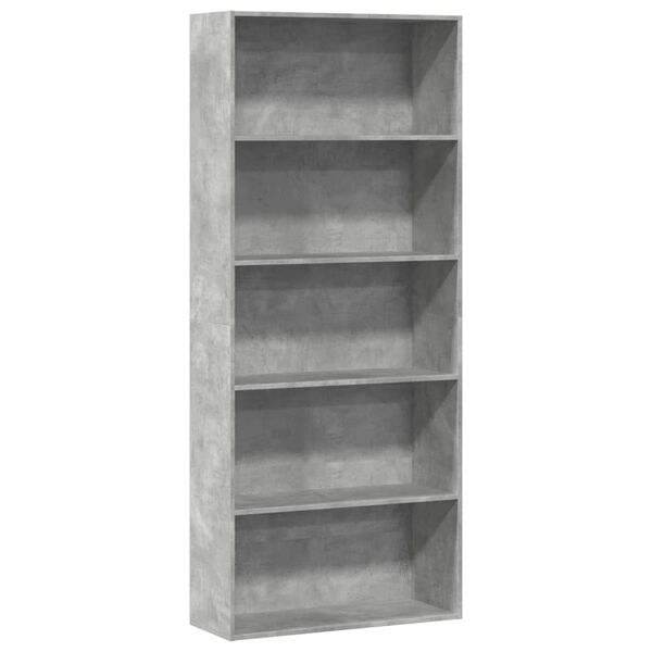vidaXL Book Cabinet Concrete grey Engineered wood Tall Book Cabinet