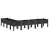 vidaXL Garden Planter with Legs Black 78.7"x63"x16.5" PP