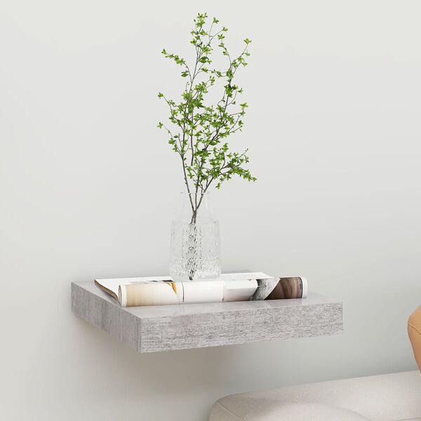 vidaXL Wall Shelf Concrete grey Honeycomb MDF, metal Small Wall mounting