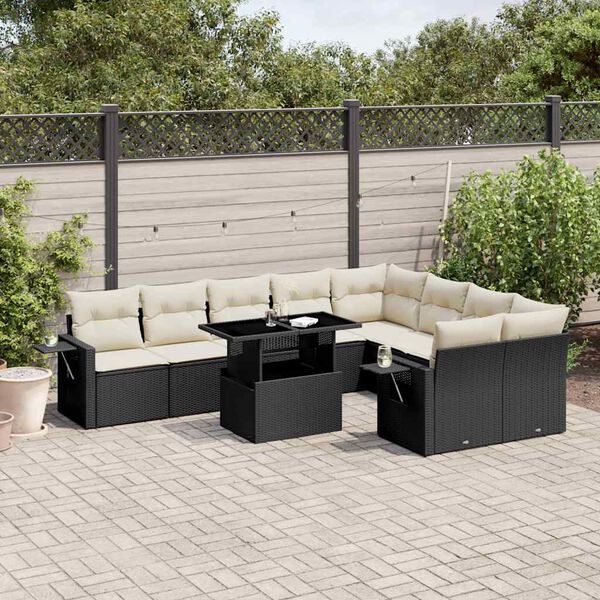 vidaXL Garden Sofa Set Black