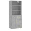 vidaXL Highboard Concrete grey Engineered wood, metal One Size Highboard