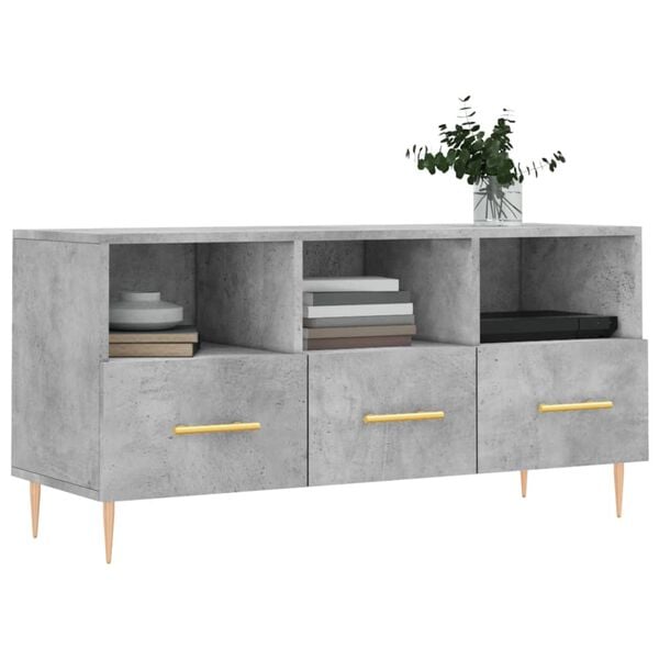 vidaXL TV Cabinet Concrete Grey Engineered Wood Medium TV Cabinet