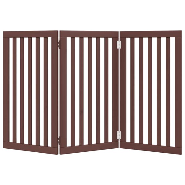vidaXL Dog Gate Set of 3 Brown Poplar wood with water-based paint