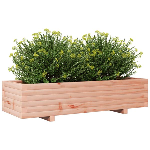 vidaXL Garden Planter Brown Solid Douglas Wood 43.3 x 15.7 x 10.4 in