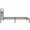 vidaXL Bed Frame Black Steel Twin Bed Frame Rectangular Twin Bed