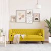 vidaXL Chesterfield Sofa with Bolsters 2-Seater Yellow Velvet