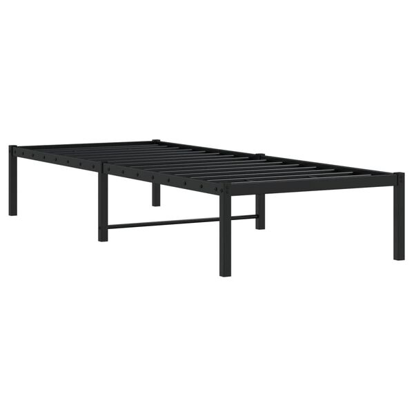 vidaXL Metal Bed Frame without Mattress Black 31.5"x78.7"