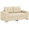 vidaXL Sofa 2 pcs Cream Linen-blend Fabric