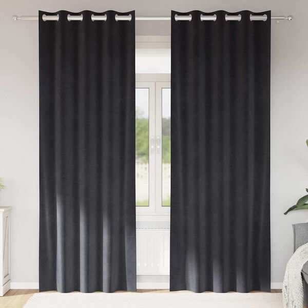 vidaXL Blackout Curtains 2 pcs Dark Grey 55.12 x 102.36 in Velvet