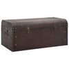 vidaXL Treasure Chest Dark brown Plywood, Fir veneered engineered wood