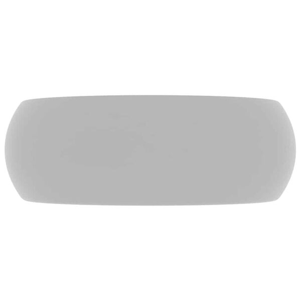 vidaXL Luxury Wash Basin Round Matt Light Grey 15.7x5.9" Ceramic