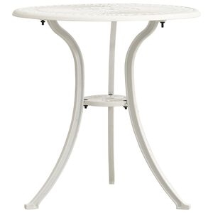 vidaXL Garden Table White Cast Aluminum Medium Durable Garden Table