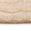 vidaXL Area Rug Brown and white 100% Jute 94.5 in Reversible Area Rug