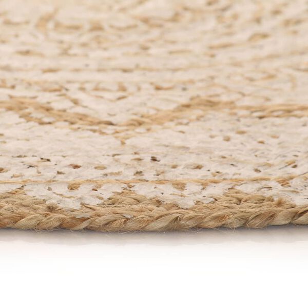 vidaXL Area Rug Brown and white 100% Jute 94.5 in Reversible Area Rug