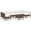 vidaXL Garden Lounge Set Brown, Cream White