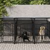 vidaXL Dog Kennel Black Powder-coated steel 80.8 sq ft Durable
