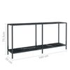 vidaXL Console Table Black Tempered Glass 63 x 13.8 x 29.7 in