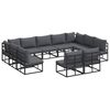 vidaXL Garden Sofa Set with Cushion 11 pcs Black Aluminium