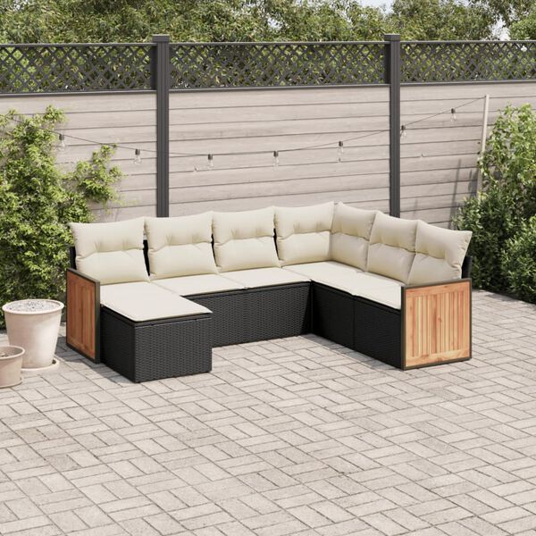 vidaXL Garden Sofa Set Black