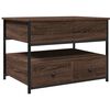 vidaXL Coffee Table Brown oak Engineered wood and metal Medium