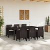 vidaXL Garden Dining Set 7 pcs Brown Polt rattan