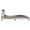 vidaXL Bed Frame "Viana" without Mattress White and Black 63"x78.7" Faux Leather