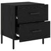 vidaXL Bedside Cabinet 2 pcs Black Oak 15.75 x 13.78 x 18.70 in