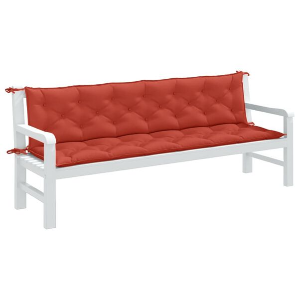 vidaXL Garden Bench Cushion Melange Red Polyester 78.7 in x 15.7 in