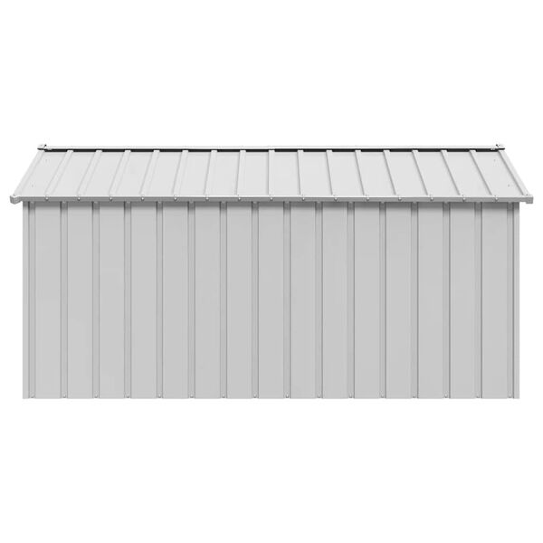 vidaXL Dog House Grey Galvanized Steel Large Sturdy Dog House