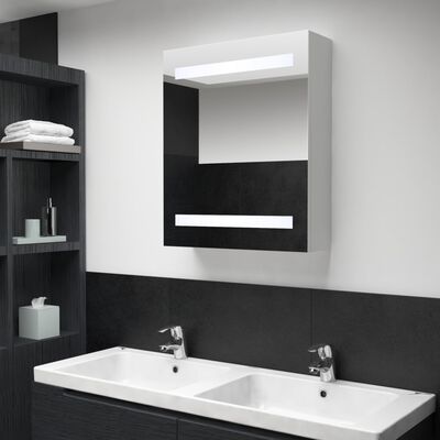 vidaXL LED Bathroom Mirror Cabinet 19.7"x5.3"x23.6"